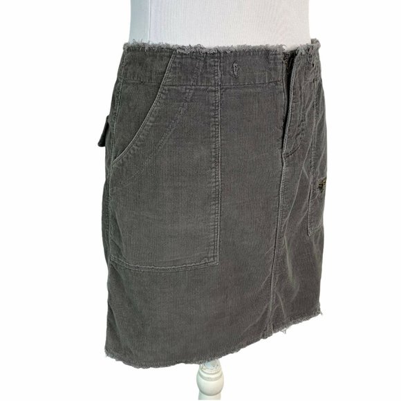 Free People Corduroy Raw Hem Pockets Mini Skirt - Picture 2 of 9